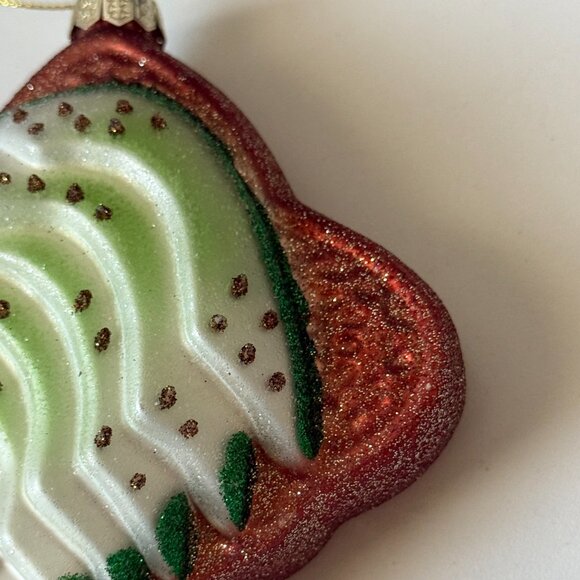 Christmas Holiday Ornament Glass Blown Old World vtg inspired avocado toast - Picture 7 of 13